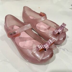 Mini Melissa size 10 toddler glitter Pink Kids Shoes with Bow